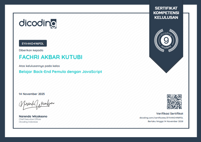 Dicoding Certificate